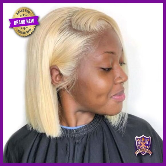 Human Hair Bob Wig 12 Inch 180 Density Glueless Lace Front
